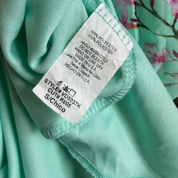 Pinkblush Green Floral Long Sleeve Mini Dress - Picture 6 of 6